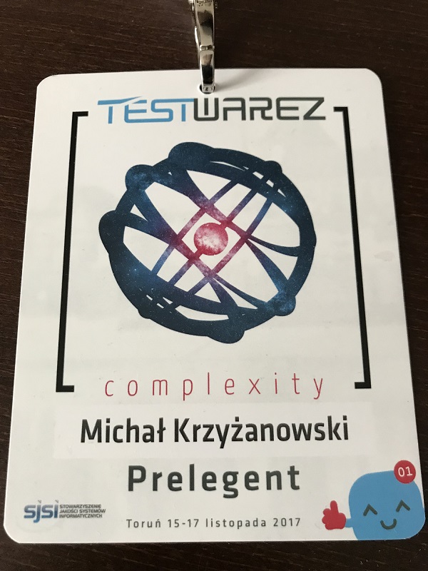 My conference card from TestWarez2017