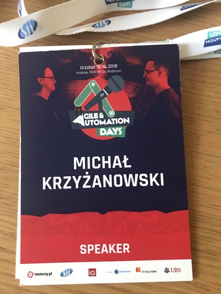 My conference badge from AA Days 2018